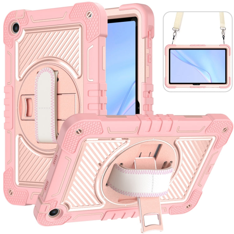 For Huawei MatePad SE 10.4 360 Degree Rotation PC Contrast Silicone Tablet Case(Rose Gold) - Huawei by buy2fix | Online Shopping UK | buy2fix