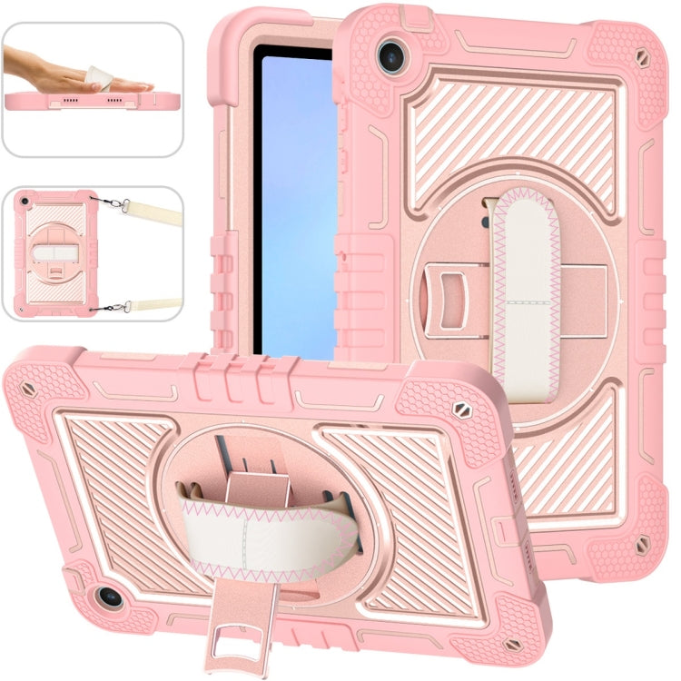 For Huawei MatePad SE 10.4 360 Degree Rotation PC Contrast Silicone Tablet Case(Rose Gold) - Huawei by buy2fix | Online Shopping UK | buy2fix