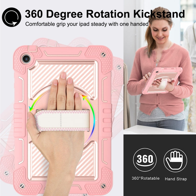 For Huawei MatePad SE 10.4 360 Degree Rotation PC Contrast Silicone Tablet Case(Rose Gold) - Huawei by buy2fix | Online Shopping UK | buy2fix