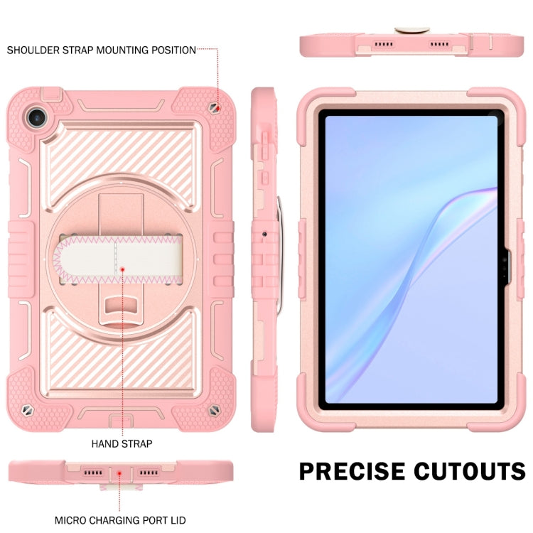 For Huawei MatePad SE 10.4 360 Degree Rotation PC Contrast Silicone Tablet Case(Rose Gold) - Huawei by buy2fix | Online Shopping UK | buy2fix