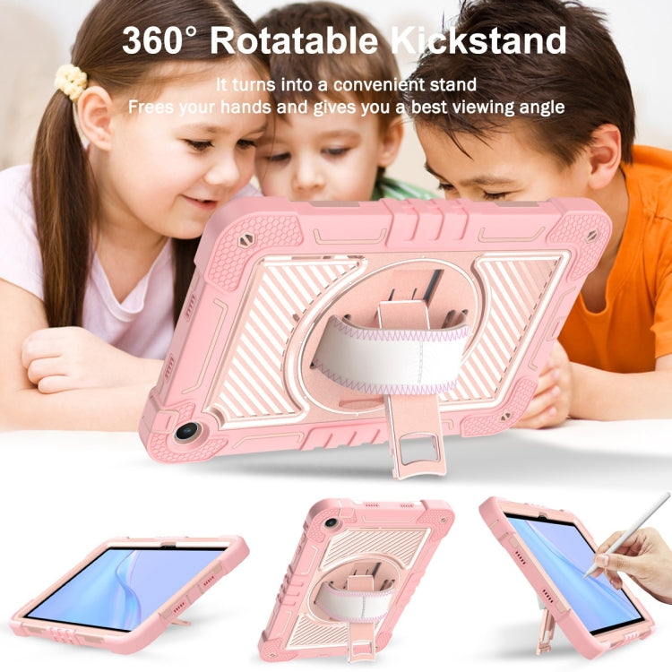For Huawei MatePad SE 10.4 360 Degree Rotation PC Contrast Silicone Tablet Case(Rose Gold) - Huawei by buy2fix | Online Shopping UK | buy2fix