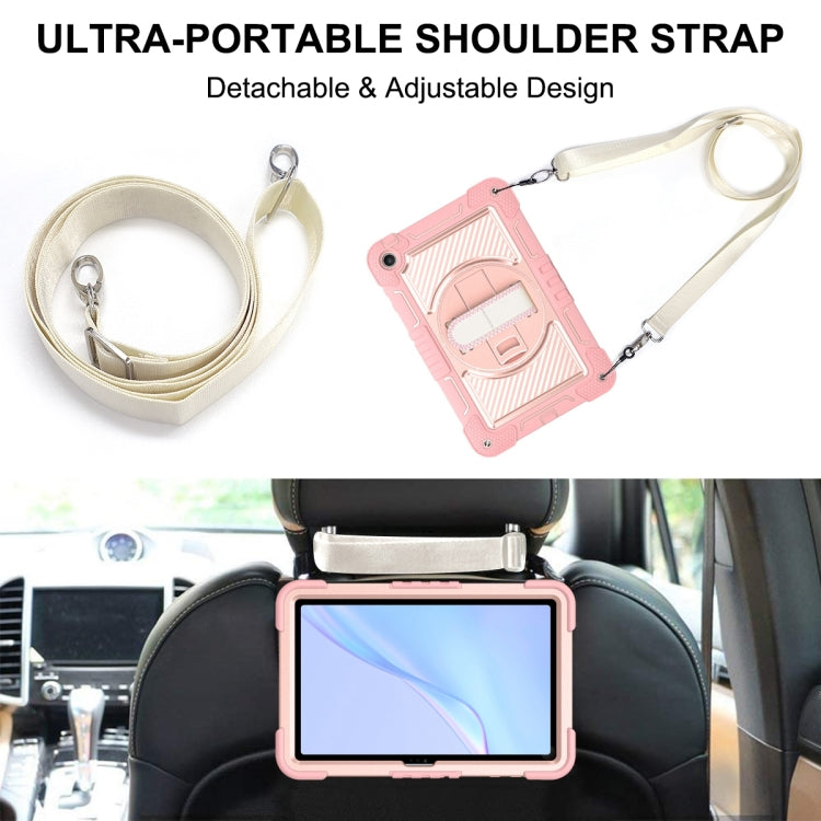 For Huawei MatePad SE 10.4 360 Degree Rotation PC Contrast Silicone Tablet Case(Rose Gold) - Huawei by buy2fix | Online Shopping UK | buy2fix