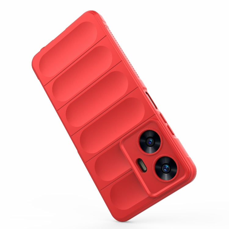 For Realme C55 4G Magic Shield TPU + Flannel Phone Case(Wine Red) - Realme Cases by buy2fix | Online Shopping UK | buy2fix