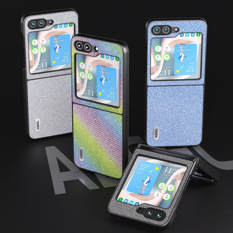 For Samsung Galaxy Z Flip5 ABEEL Diamond Series Black Edge Phone Case(Silver) by buy2fix