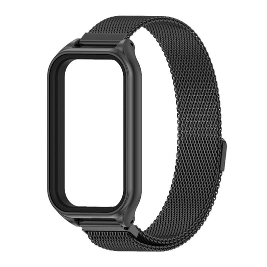 For Xiaomi Smart Band 8 Active / Redmi Band 2 Mijobs Metal Shell + Milan Magnetic Metal Watch Band(Black) by MIJOBS