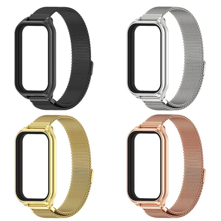 For Xiaomi Smart Band 8 Active / Redmi Band 2 Mijobs Metal Shell + Milan Magnetic Metal Watch Band(Silver) - Watch Bands by MIJOBS | Online Shopping UK | buy2fix