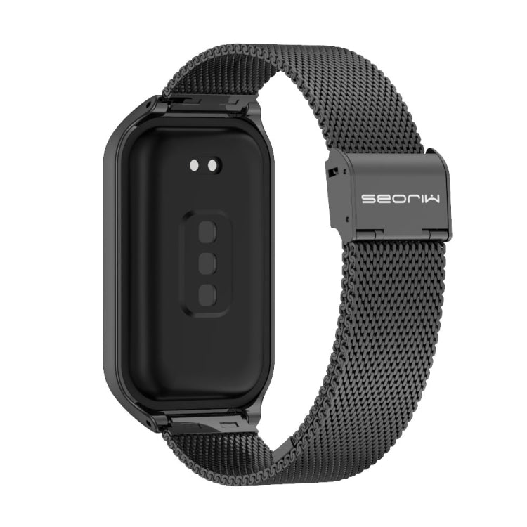 For Xiaomi Smart Band 8 Active / Redmi Band 2 Mijobs Metal Shell + Milan Buckle Metal Watch Band(Black) - Watch Bands by MIJOBS | Online Shopping UK | buy2fix