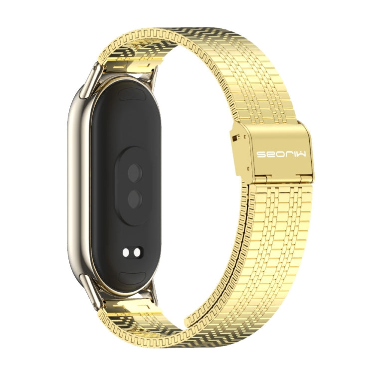 For Xiaomi Smart Band 10 / 9 / 8 Mijobs Stainless Steel Metal Watch Band(Gold+Light Gold) - Watch Bands by MIJOBS | Online Shopping UK | buy2fix