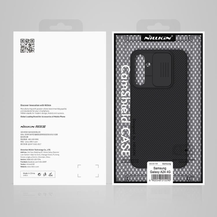 For Samsung Galaxy A24 4G NILLKIN Black Mirror Series Camshield PC Phone Case(Blue) - Galaxy Phone Cases by NILLKIN | Online Shopping UK | buy2fix