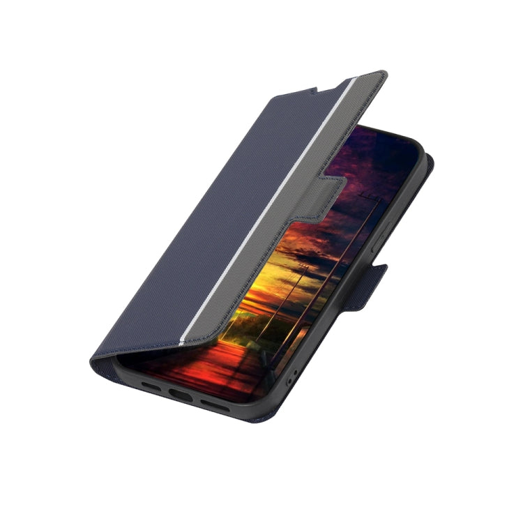 For OPPO Reno10 Pro+ 5G Twill Texture Side Button Leather Phone Case(Blue) - OPPO Cases by buy2fix | Online Shopping UK | buy2fix