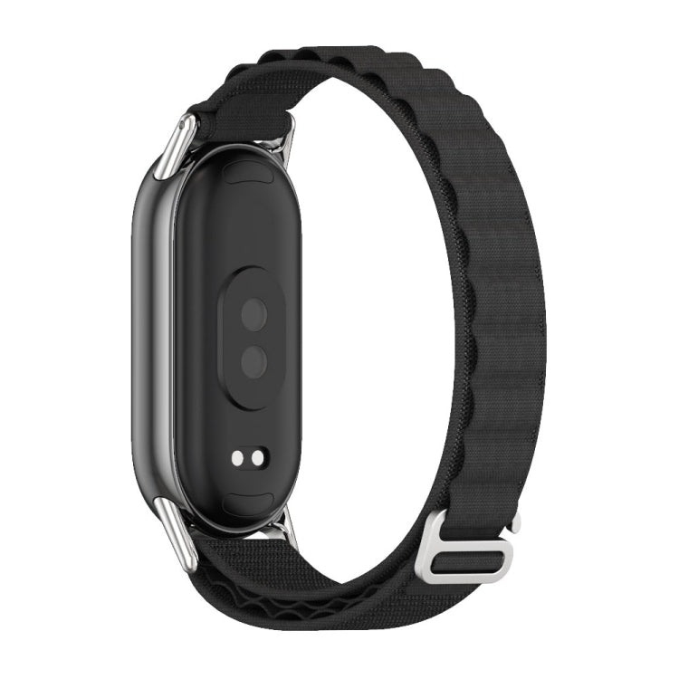For Xiaomi Smart Band 10 / 9 / 8 Mijobs Nylon Breathable Watch Band(Black Silver) - Watch Bands by MIJOBS | Online Shopping UK | buy2fix