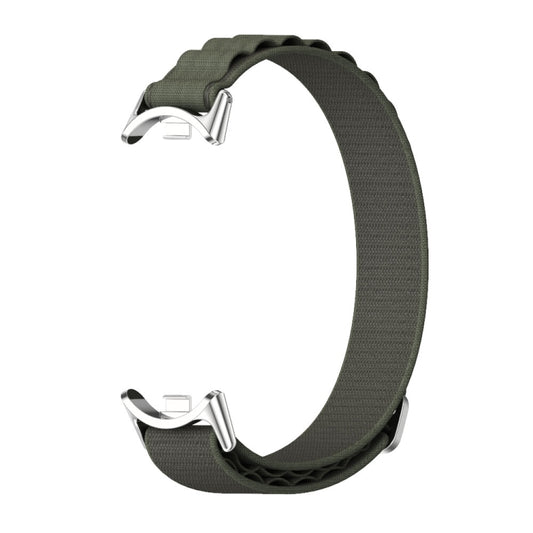 For Xiaomi Smart Band 10 / 9 / 8 Mijobs Nylon Breathable Watch Band(Green Silver) by MIJOBS