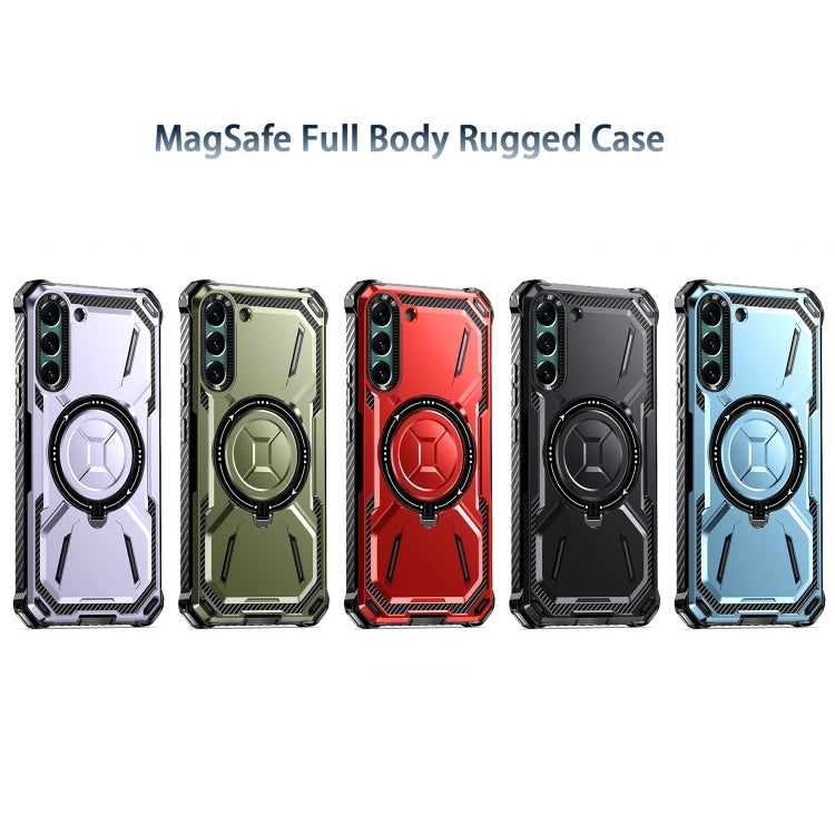 For Samsung Galaxy S22+ 5G Armor Series Holder Phone Case(Black) - Galaxy S22+ 5G Cases by buy2fix | Online Shopping UK | buy2fix
