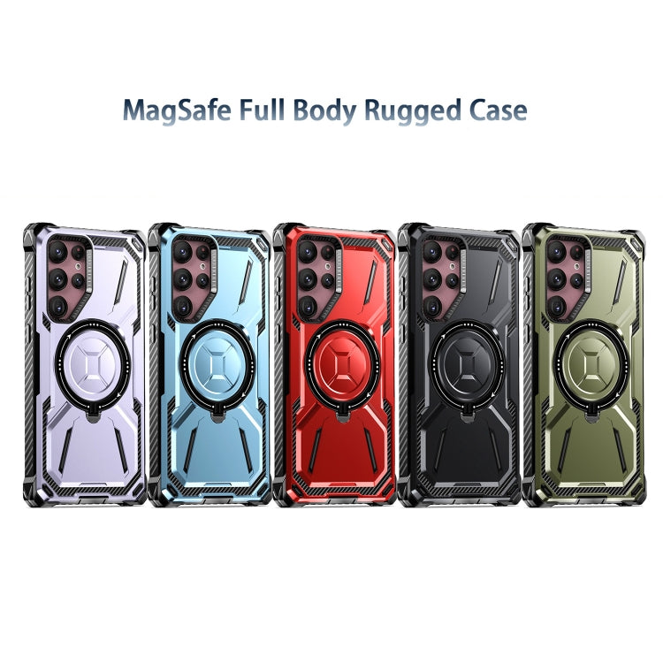 For Samsung Galaxy S22 Ultra 5G Armor Series Holder Phone Case(Light Purple) - Galaxy S22 Ultra 5G Cases by buy2fix | Online Shopping UK | buy2fix
