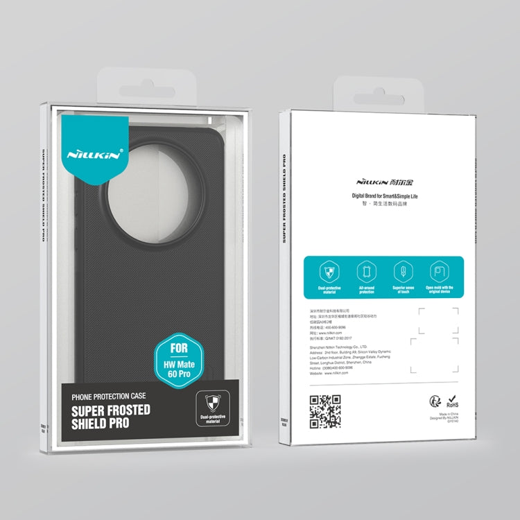 For Huawei Mate 60 Pro NILLKIN Frosted Shield Pro PC + TPU Phone Case(Black) by NILLKIN
