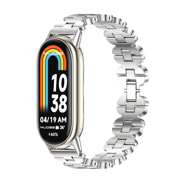 For Xiaomi Smart Band 10 / 9 / 8 Mijobs Bone Chain Stainless Steel Watch Band(Silver) - Watch Bands by MIJOBS | Online Shopping UK | buy2fix