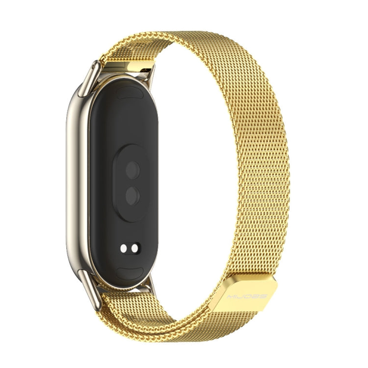 For Xiaomi Smart Band 10 / 9 / 8 Mijobs Milan Magnetic Metal Stainless Steel Watch Band(Gold+Light Gold) - Watch Bands by MIJOBS | Online Shopping UK | buy2fix