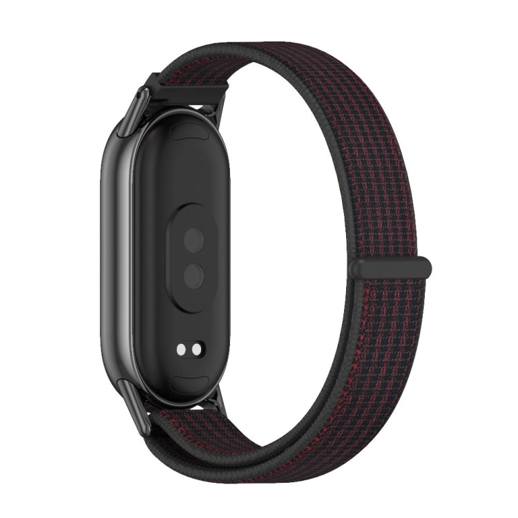 For Xiaomi Smart Band 10 / 9 / 8 Mijobs Breathable Nylon Loop Watch Band(Black Red) - Watch Bands by MIJOBS | Online Shopping UK | buy2fix