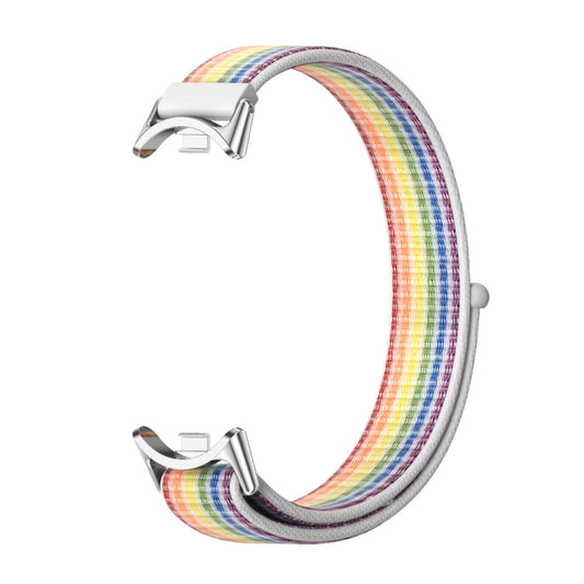 For Xiaomi Smart Band 10 / 9 / 8 Mijobs Breathable Nylon Loop Watch Band(Colorful Silver) by MIJOBS