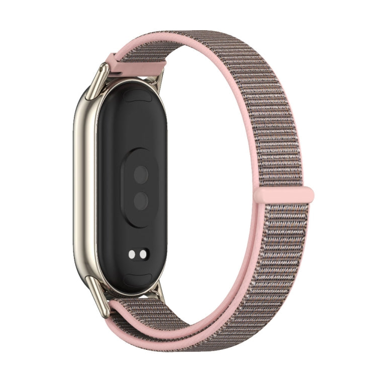 For Xiaomi Smart Band 10 / 9 / 8 Mijobs Breathable Nylon Loop Watch Band(Pink Light Gold) - Watch Bands by MIJOBS | Online Shopping UK | buy2fix