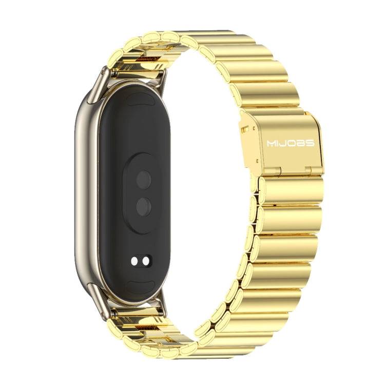 For Xiaomi Smart Band 10 / 9 / 8 Mijobs Bamboo Buckle Stainless Steel Watch Band(Gold+Light Gold) - Watch Bands by MIJOBS | Online Shopping UK | buy2fix