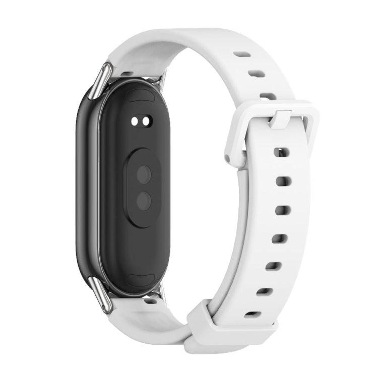 For Xiaomi Smart Band 10 / 9 / 8 Mijobs Silicone Breathable Watch Band(White Silver) - Watch Bands by MIJOBS | Online Shopping UK | buy2fix