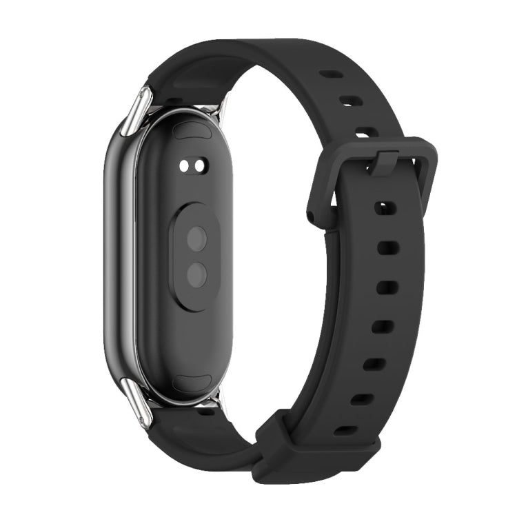For Xiaomi Smart Band 10 / 9 / 8 Mijobs Silicone Breathable Watch Band(Black Silver) - Watch Bands by MIJOBS | Online Shopping UK | buy2fix