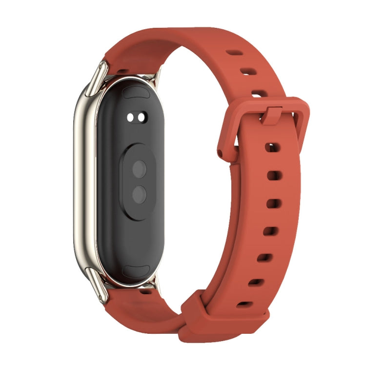 For Xiaomi Smart Band 10 / 9 / 8 Mijobs Silicone Breathable Watch Band(Orange+Light Gold) - Watch Bands by MIJOBS | Online Shopping UK | buy2fix