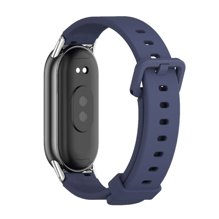 For Xiaomi Smart Band 10 / 9 / 8 Mijobs Silicone Breathable Watch Band(Midnight Blue+Silver) - Watch Bands by MIJOBS | Online Shopping UK | buy2fix