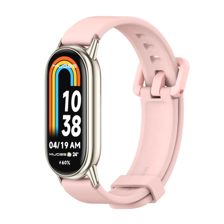 For Xiaomi Smart Band 10 / 9 / 8 Mijobs Silicone Breathable Watch Band(Pink Light Gold) - Watch Bands by MIJOBS | Online Shopping UK | buy2fix