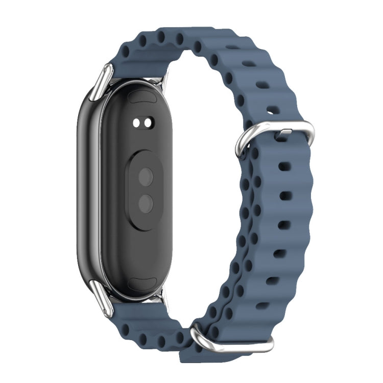 For Xiaomi Smart Band 10 / 9 / 8 Mijobs Marine Silicone Breathable Watch Band(Space Blue Silver) - Watch Bands by MIJOBS | Online Shopping UK | buy2fix