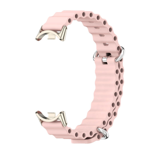 For Xiaomi Smart Band 10 / 9 / 8 Mijobs Marine Silicone Breathable Watch Band(Pink Light Gold) by MIJOBS