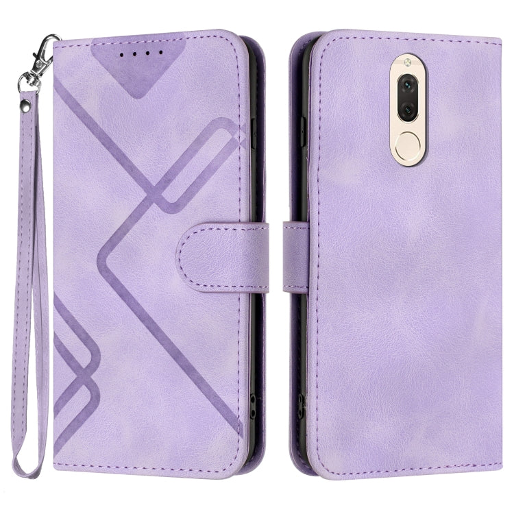 For Huawei Mate 10 Lite/Maimang 6 Line Pattern Skin Feel Leather Phone Case(Light Purple) - Huawei Cases by buy2fix | Online Shopping UK | buy2fix