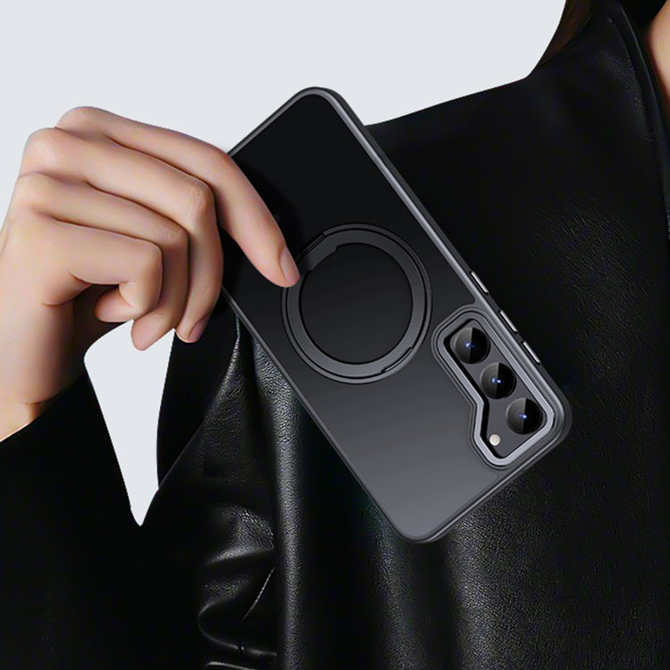 For Samsung Galaxy S23 5G 360 Rotating MagSafe Magnetic Skin Feel Phone Case(Purple) by buy2fix