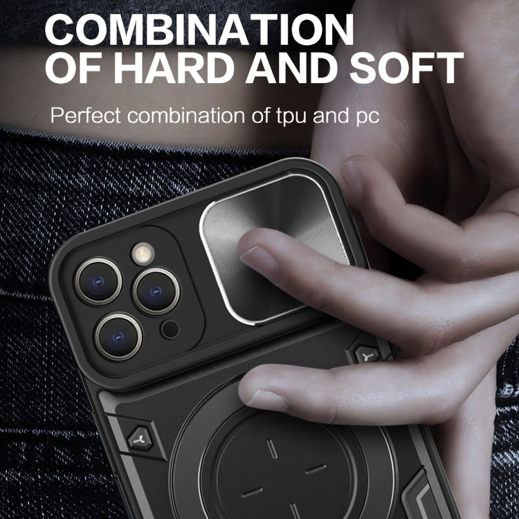 For iPhone 11 Pro CD Texture Sliding Camshield Magnetic Holder Phone Case(Red) by buy2fix