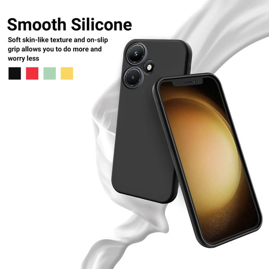 For Infinix Hot 30i Pure Color Liquid Silicone Shockproof Phone Case(Black) by buy2fix