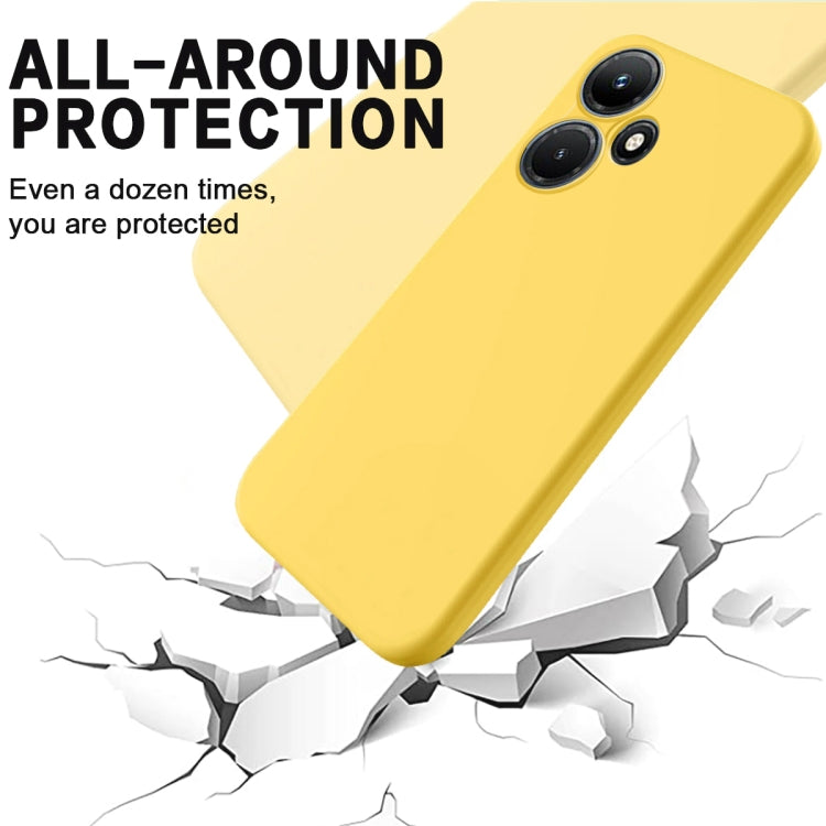 For Infinix Hot 30i Pure Color Liquid Silicone Shockproof Phone Case(Yellow) by buy2fix