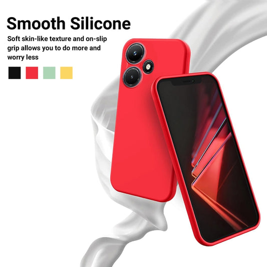 For Infinix Hot 30i Pure Color Liquid Silicone Shockproof Phone Case(Red) by buy2fix