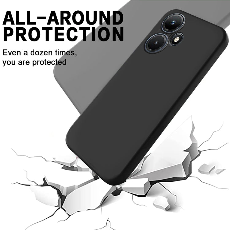 For Infinix Hot 30 Play Pure Color Liquid Silicone Shockproof Phone Case(Black) by buy2fix