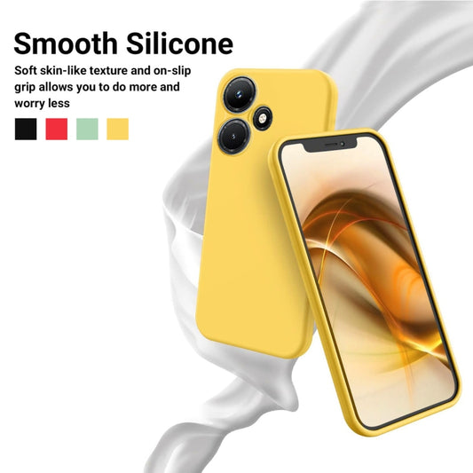 For Infinix Hot 30 Play Pure Color Liquid Silicone Shockproof Phone Case(Yellow) by buy2fix