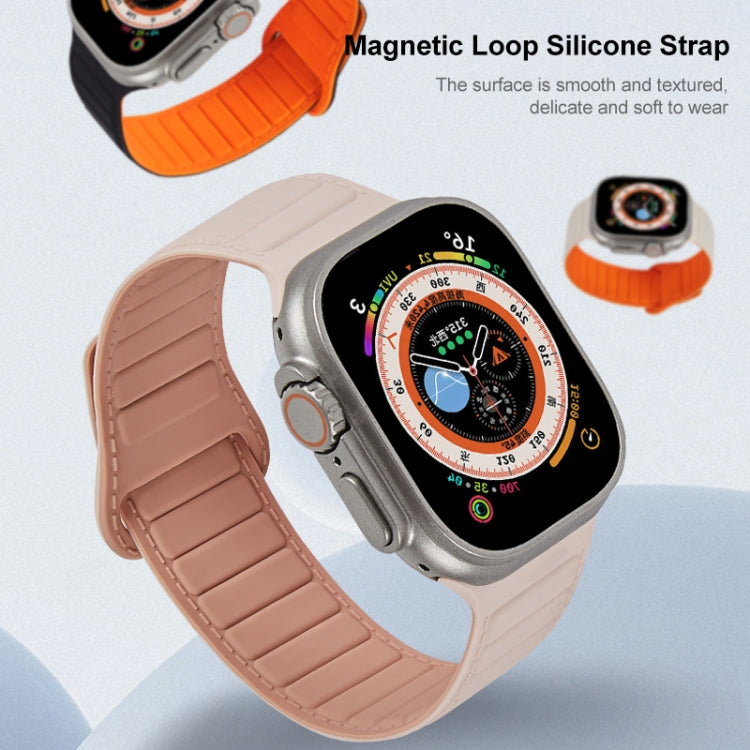 For Apple Watch Ultra 49mm Loop Magnetic Silicone Watch Band(Coffee Black) - Watch Bands by buy2fix | Online Shopping UK | buy2fix