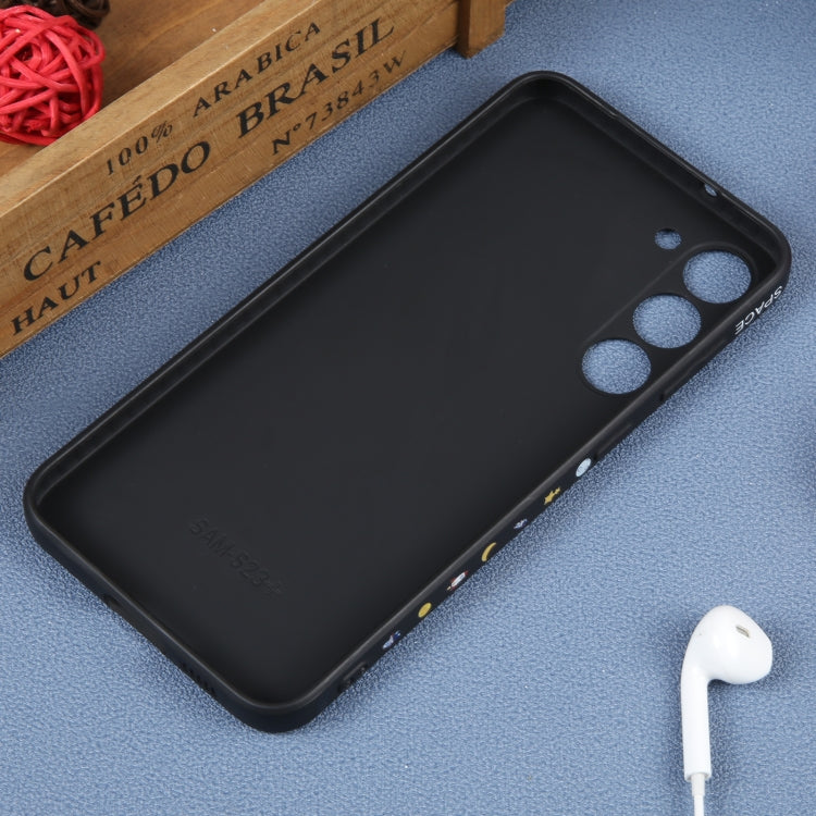 For Samsung Galaxy S21 Ultra 5G Astronaut Pattern Silicone Straight Edge Phone Case(Planet Landing-Black) - Galaxy S21 Ultra 5G Cases by buy2fix | Online Shopping UK | buy2fix