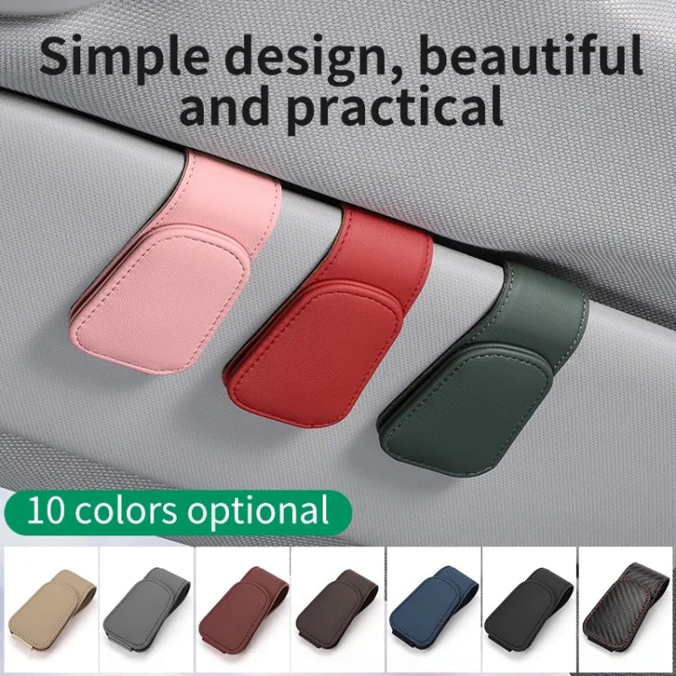 Car Sun Visor Glasses Holder Multifunctional Card Clip Storage Rack(Pink) by buy2fix