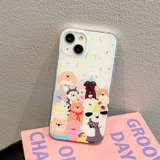 For iPhone 14 Pro IMD Cute Animal Pattern Phone Case(Dog) by buy2fix