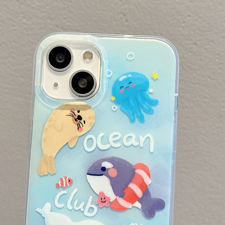 For iPhone 12 Pro IMD Cute Animal Pattern Phone Case(Seal) by buy2fix