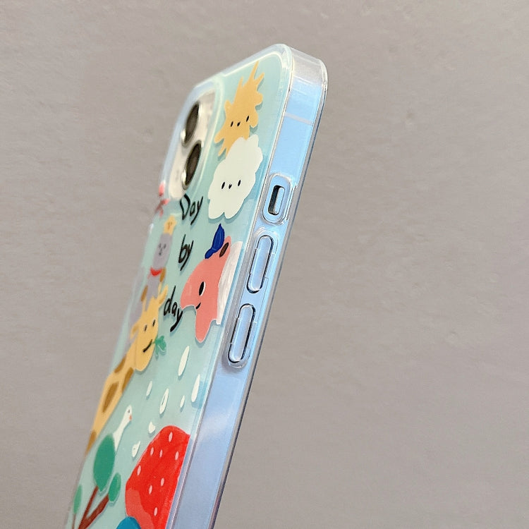 For iPhone 12 Pro IMD Cute Animal Pattern Phone Case(Giraffe) by buy2fix