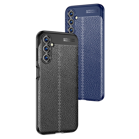 For Samsung Galaxy M54 Litchi Texture Shockproof TPU Phone Case(Blue) by buy2fix