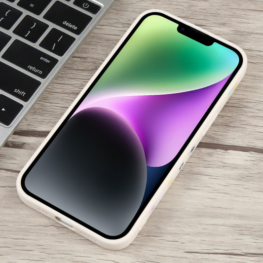 For iPhone 14 Milk Tea Astronaut Pattern Liquid Silicone Phone Case(Ivory White) by buy2fix