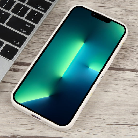 For iPhone 13 Pro Milk Tea Astronaut Pattern Liquid Silicone Phone Case(Ivory White) by buy2fix