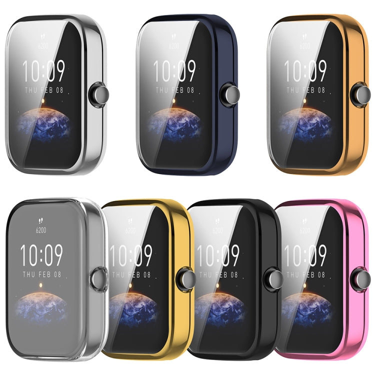 For Amazfit Bip 3 / Bip 3 Pro Universal Full Coverage TPU Electroplating Watch Protective Case(Pink) - Watch Cases by buy2fix | Online Shopping UK | buy2fix